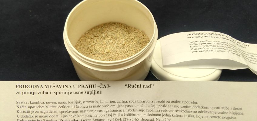 Prirodna mešavina u prahu -čaj- za pranje zuba i ispiranje desni
